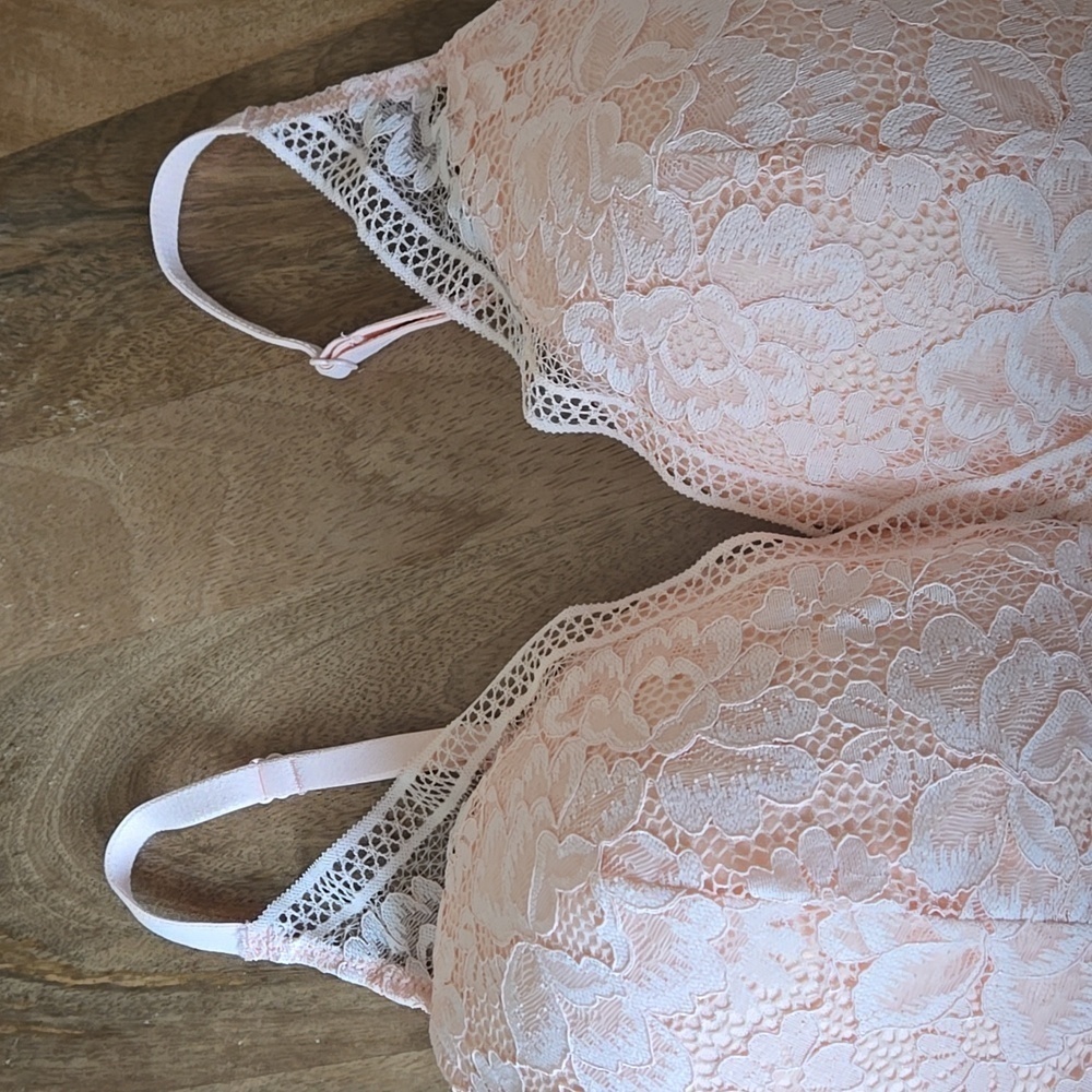 NWOT KNIX Lace Deep-V Bra in peach Size XL - Picture 2 of 6